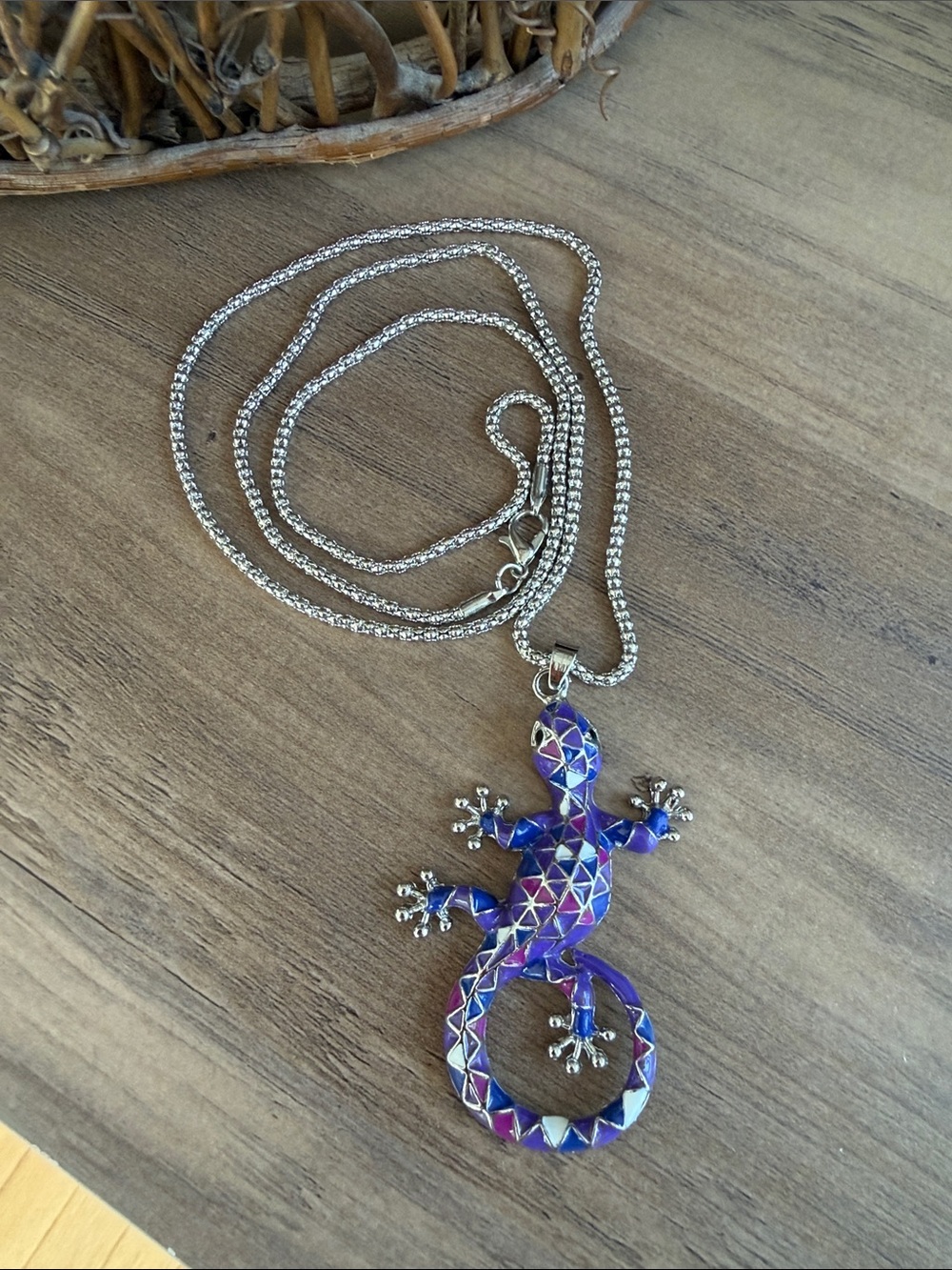 Mosaic Salamander Necklace